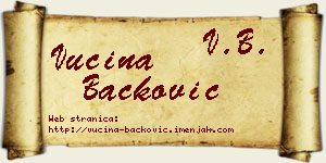 Vucina Backović vizit kartica